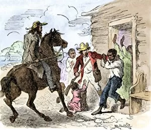 Slavery Gallery: Slave catchers capturing a fugitive slave