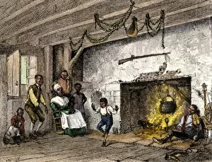 Cooking Gallery: Slave family in colonial New York