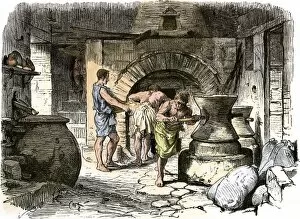 Oven Gallery: Slaves milling grain in ancient Pompeii