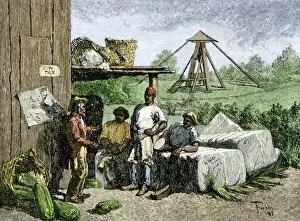 African American Gallery: Slaves planning their escape to freedom
