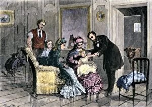 Small Pox Gallery: Smallpox inoculation using live vaccine from a calf