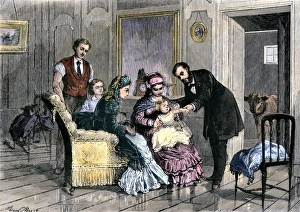 Calf Gallery: Smallpox inoculation using live vaccine from a calf