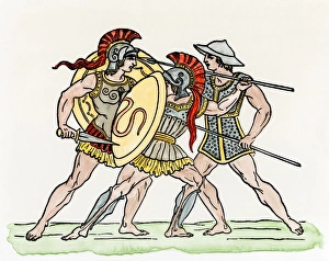 Knife Gallery: Soldiers in battle, ancient Greece