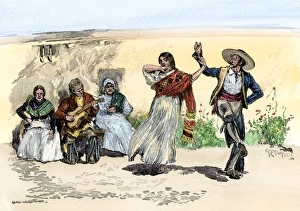 Dance Prints: Spanish Californians or Mexicans dancing the fandango