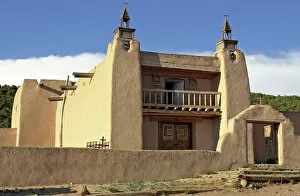Mission Church Gallery: Spanish colonial adobe church in New Mexico