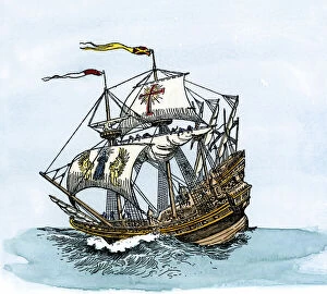 Galleon Gallery: Spanish galleon at sea