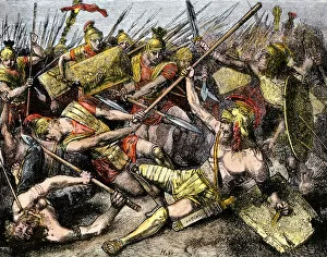 Spartacus leading a revolt of Roman gladiators
