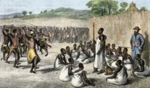 Natives Collection: Speke entertained by the King of Uganda, 1861
