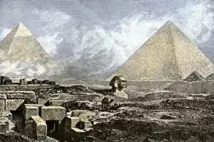 Sphinx and Pyramids of Gizeh, 1800s