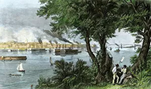 Steam Boat Gallery: St. Louis on the Mississippi River, 1870s