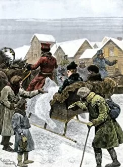 Poor Gallery: Starving peasants begging from wealthy Russians, 1890s