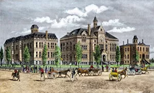 US places:historical views Gallery: State capitol in Boise, Idaho, late 1800s