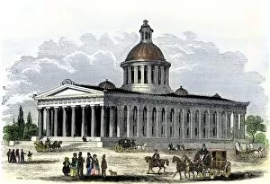 Horsedrawn Carriage Gallery: State capitol of Indiana, 1850s