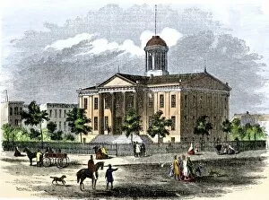 State Capital Gallery: State capitol in Springfield, Illinois, 1850s
