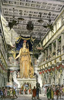 Ancient Greek Gallery: Statue of Athena in the Parthenon of ancient Athens