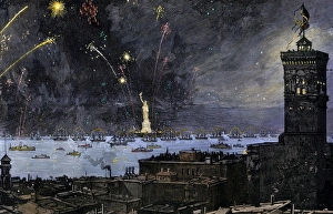 Holidays:celebrations Gallery: Statue of Liberty inaugurated in New York harbor, 1886