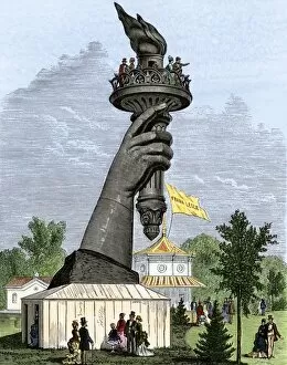 Statue Collection: Statue of Liberty torch shown in Philadelphia, 1876