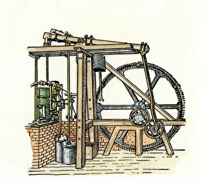 Drawing Gallery: Steam engine of James Watt
