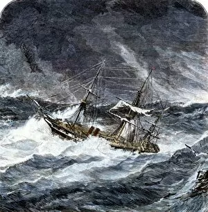 Hurricane Gallery: Steamship in an ocean storm