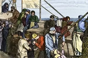 Sailing Gallery: Steerage passengers bound for America, 1800s