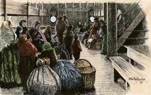 Ship Collection: Steerage passengers on their way to America, 1800s
