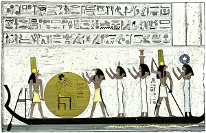 Sun God Gallery: Sun-god Ra on his daily journey, ancient Egypt