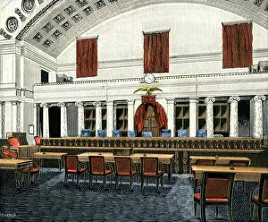 Justice Gallery: US Supreme Court courtroom, 1890s