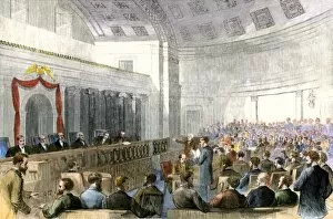 Court Room Gallery: US Supreme Court hearing a Mississippi injunction case, 1867