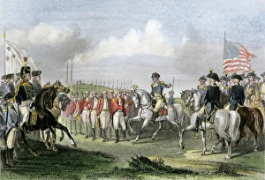Surrender Prints: Surrender of the British army under Lord Cornwallis to the American