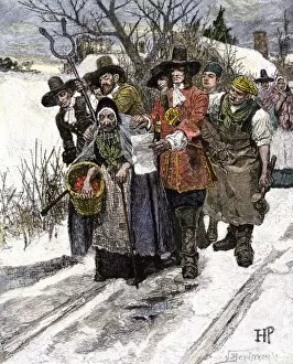 Civil Rights Collection: Suspected witch arrested by Massachusetts colonists, 1600s