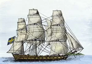 Caribbean Sea Collection: Swedish slave-ship bringing Africans to the West Indies, 1786