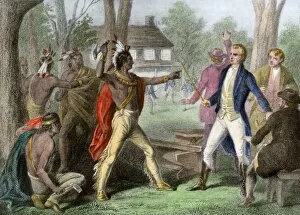 Presidents:First Ladies Gallery: Tecumseh confronting William Henry Harrison