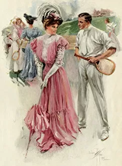 Male Collection: Tennis court romance, 1890s or early 1900s
