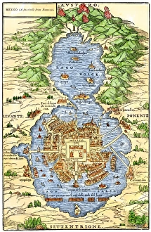 Latin America:Caribbean Prints: Tenochtitlan, capital city of Aztec Mexico