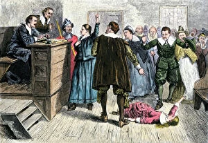 English Colony Gallery: Testimony at the Salem witchcraft trials, 1690s