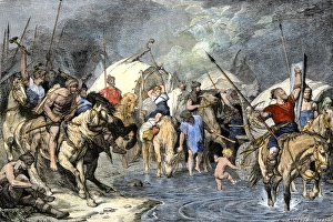 Gaul Gallery: Teutonic tribes entering Gaul in ancient times