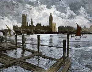 Parliament Gallery: Thames docks in the 1800s