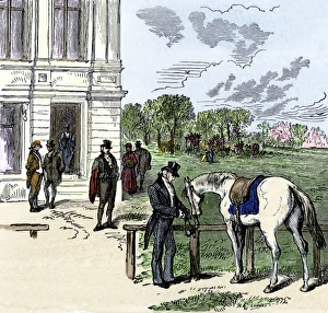 Horse Back Prints: Thomas Jefferson going to his inauguration in Washington DC
