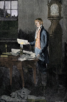 Jefferson Prints: Thomas Jefferson writing the Declaration of Independence