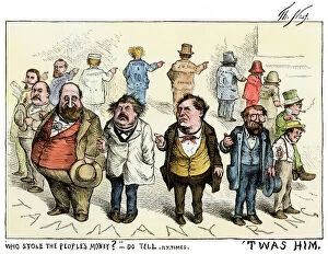 Caricature Gallery: Thomas Nast cartoon about Boss Tweed corruption
