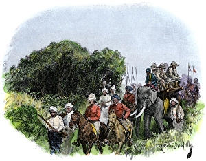 India Gallery: Tiger hunt in British India, 1800s