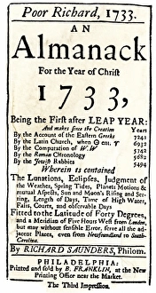 Printing Prints: Title page of Benjamin Franklins Poor Richards Almanack