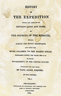 Montana Prints: Title page of the first publication of Lewis and Clarks journal and notes