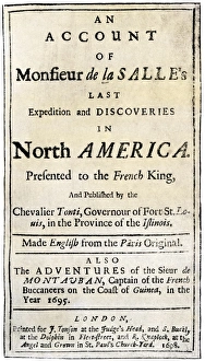 Louisiana Prints: Title page of Henri de Tontis account of the La Salle expedition