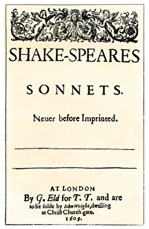 Book Prints: Title page of Shakespeares Sonnets