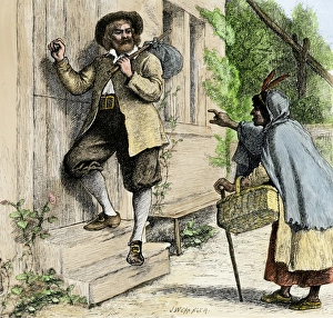 Evil Spirits Gallery: Tituba spreading accusations about witches in Salem