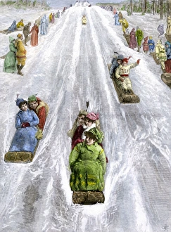 Sports:recreation Prints: Toboggan slide in a park in Montreal