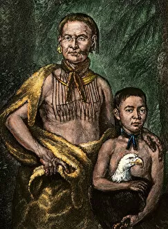 Indian Gallery: Tomochichi and his son