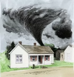 Maryland Collection: Tornado in Kirksville, Maryland, 1899