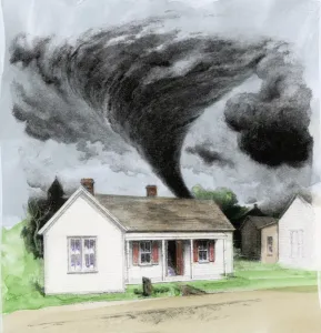 Meteorology Gallery: Tornado in Kirksville, Maryland, 1899